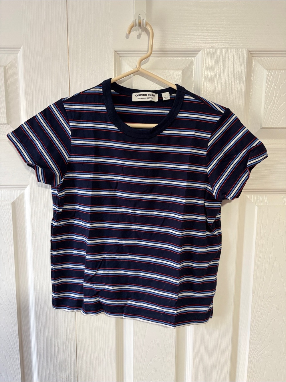 Country Road Kids Navy Blue Striped Tee with Red & White Accents